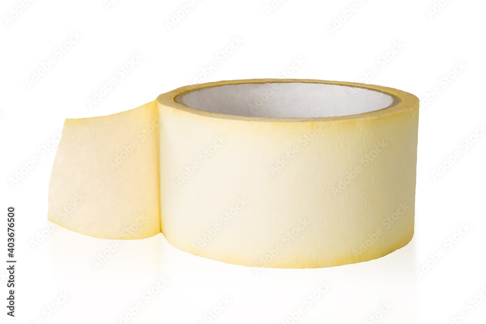 Brown masking tape isolated on white background. Brown masking tape isolated on white background.