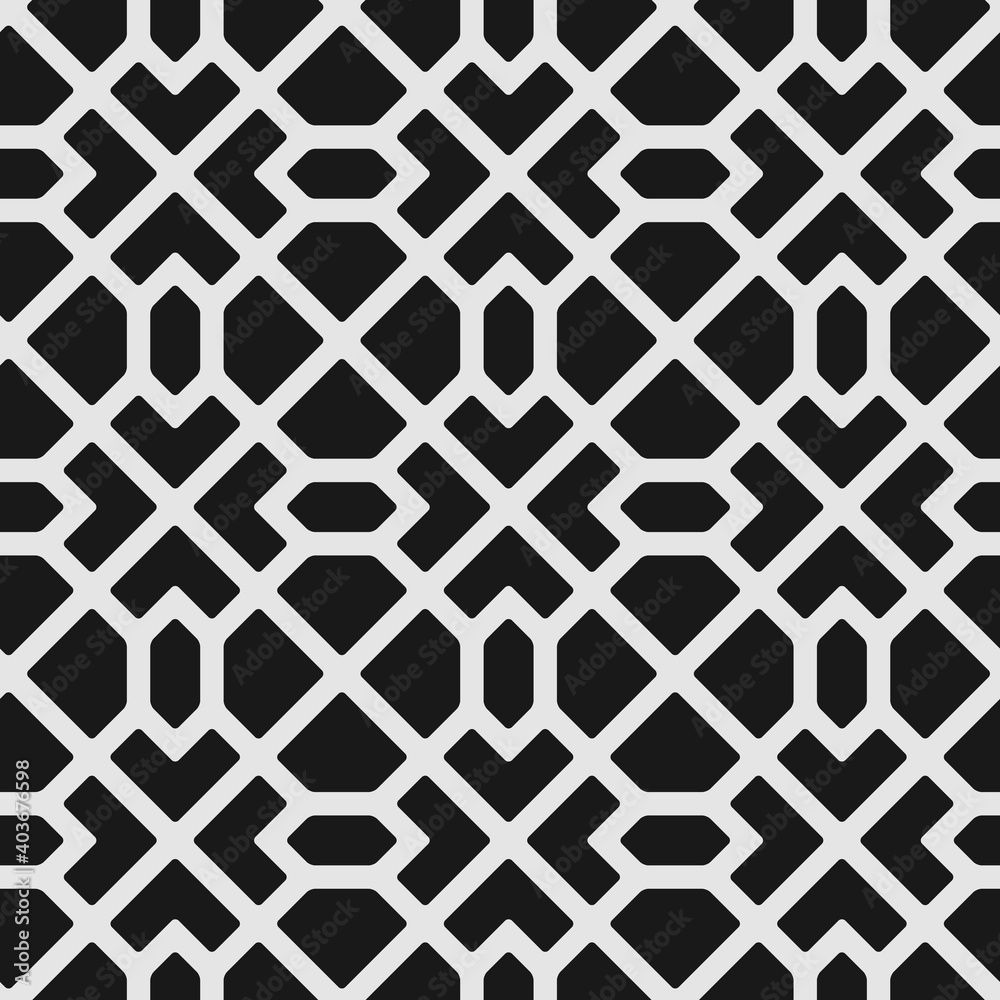 Fototapeta premium Abstract diagonal black and white geometric grid pattern