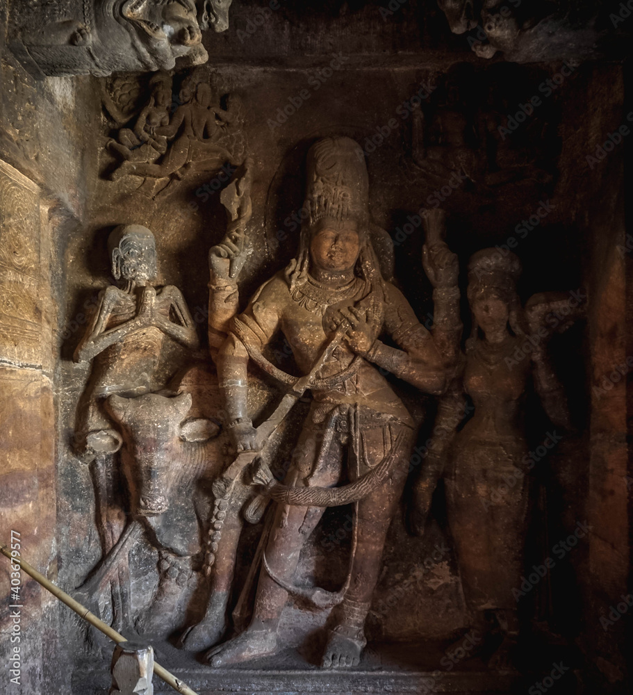 the Badami temple complex of Hindu, Jain, and supposedly Buddhist cave temples located near the small town of Badami in northern Karnataka