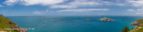 Beautiful panoramic view from a high viewpoint in Arraial do Cabo of the Atlantic Ocean. © HC FOTOSTUDIO