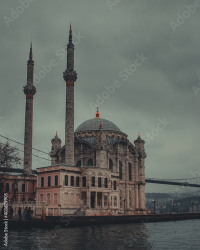 Ortaköy Mosque together with 15 July Martyrs Bridge