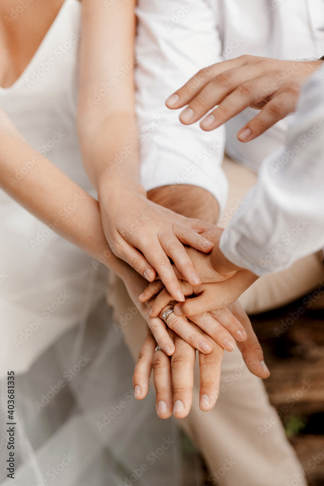 the bride and groom tenderly hold hands between them love and relationships the bride and groom tenderly hold hands between them love and relationships
