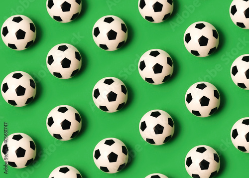 Geometric pattern made with soccer balls