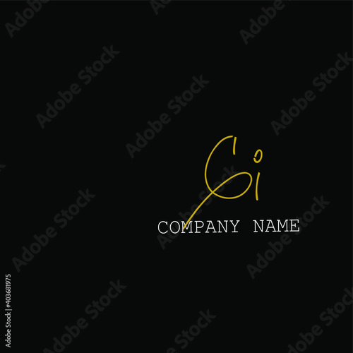 Gi handwritten logo for identity