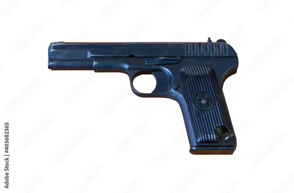 Self-loading pistol TT on a white background. Self-loading pistol TT on a white background.