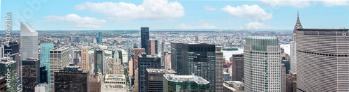 Panoramic View Manhattan Skyline and Central Park New York City USA