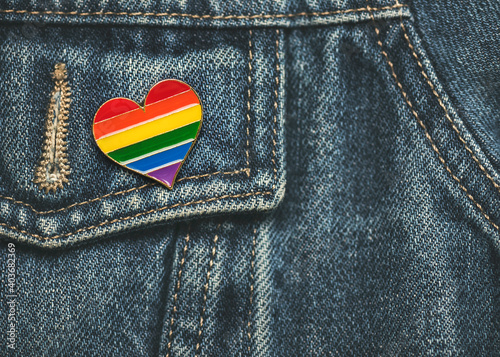 close-up of flag LGTB heart shaped