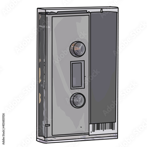 blank cassette tape in case 
