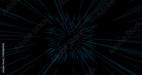 Render of blue lines converging in the center