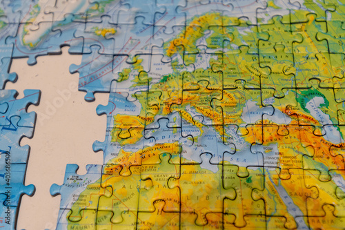 Puzzle of map of the Europe. © vitleo