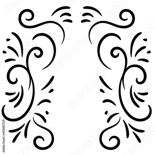 pattern in the form of curls of rounded lines
