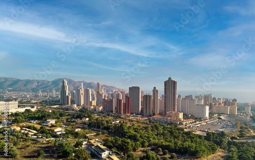 Aerial image Benidorm cityscape. Costa Blanca, Spain