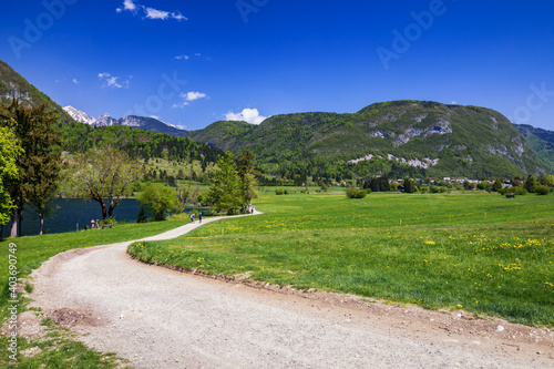 Colorful summer on the Stara Fuzina village in Triglav national park Slovenia, Julian Alps, Europe.