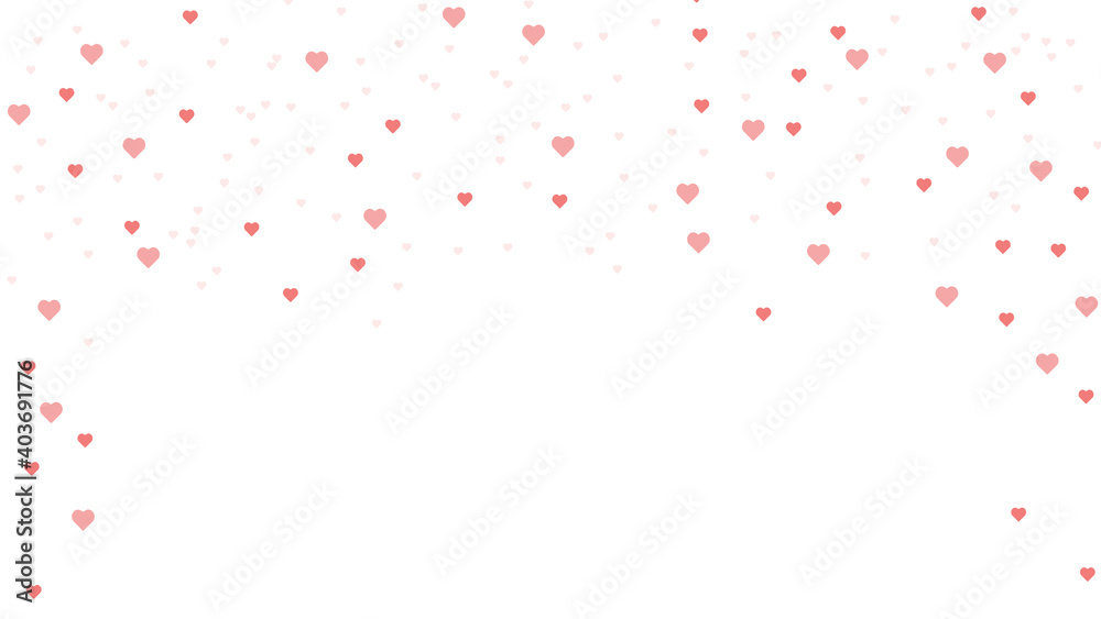 
Romantic heart background Vector illustration for holiday decoration Many flying hearts on a white background For wedding card congratulations on Valentine's Day