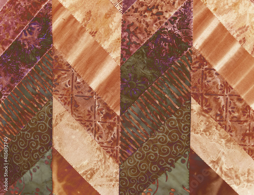 Abstract quilted fabric design in different colors