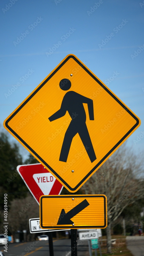 Simple Us Crossing Signs Stock Illustration - Download Image Now