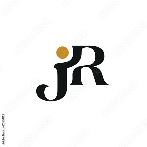 Creative abstract letter rj logo design. Linked letter jr logo design.