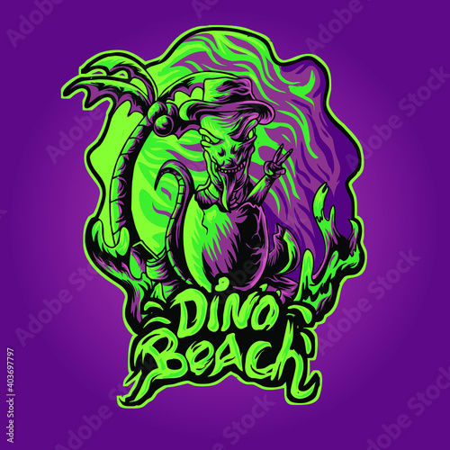 dino beach wth summer beach