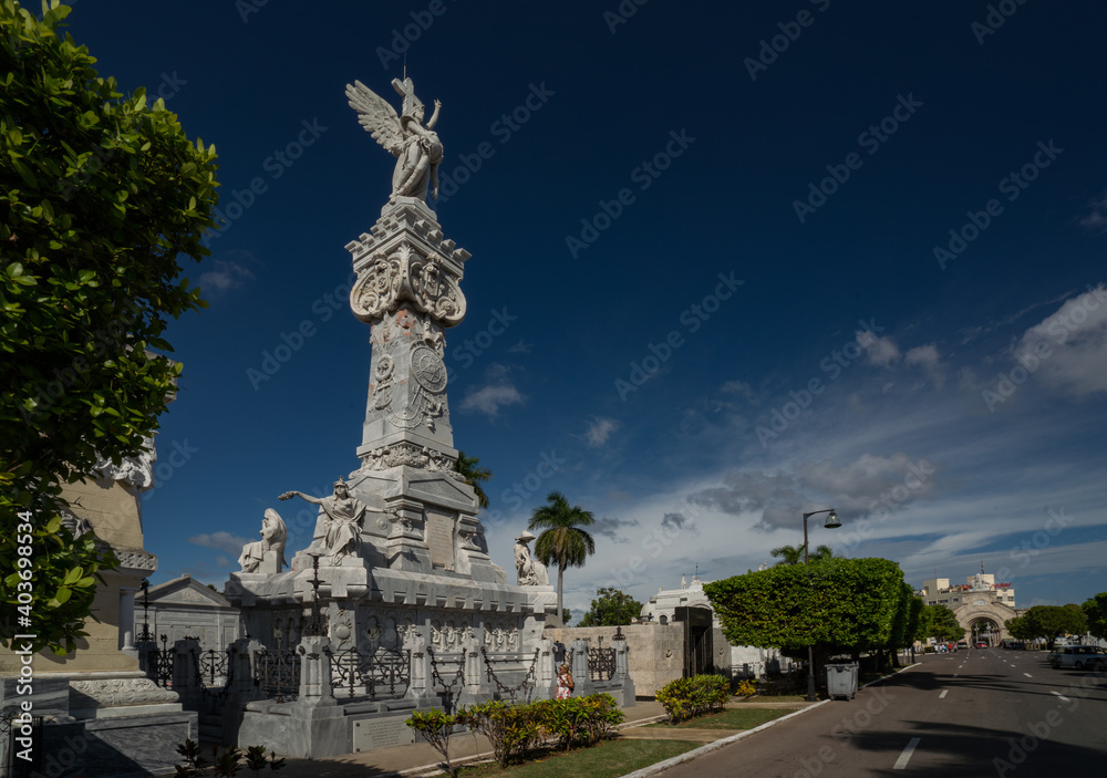 Cristobal Colon Cemetery statue Havana Cuba