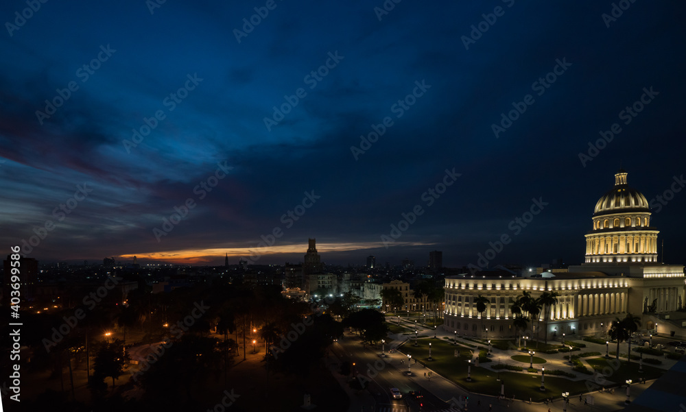 Capitolio by night Havana Cuba