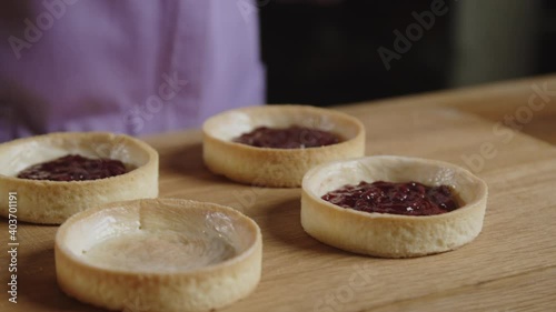 Chef decorating moon cake