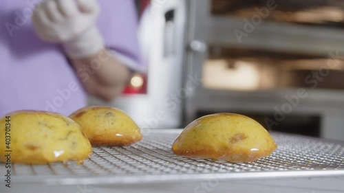 Chef making moon cake