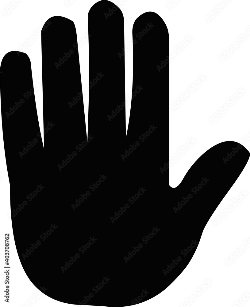 Vector illustration of the silhouette of a hand Vector illustration of the silhouette of a hand