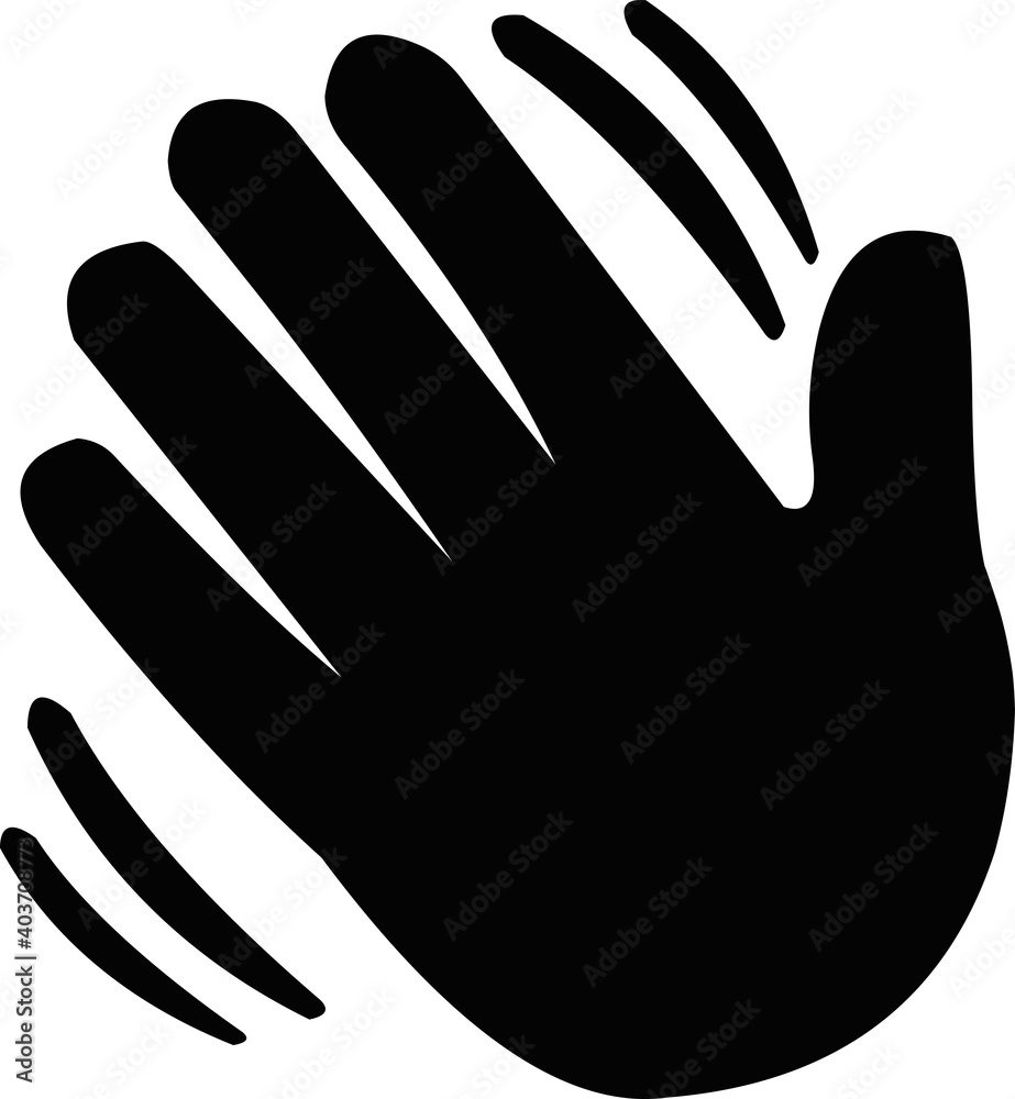 Obraz premium Vector emoticon illustration of the silhouette of a hand waving