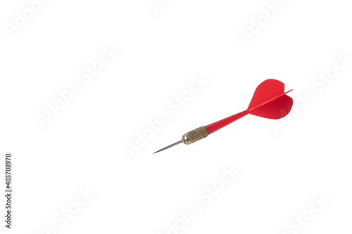 Single Red arrow Dart Isolated on White Background with clipping path.