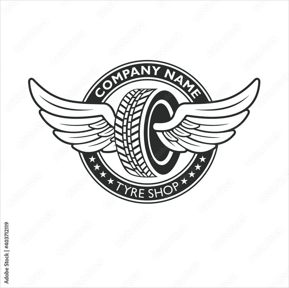 Obraz premium logo template for tyre shop, vector art.