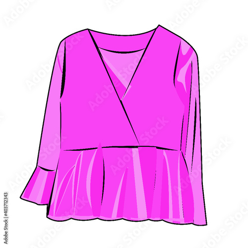 illustration of modern women's clothing can be used for icons and brands