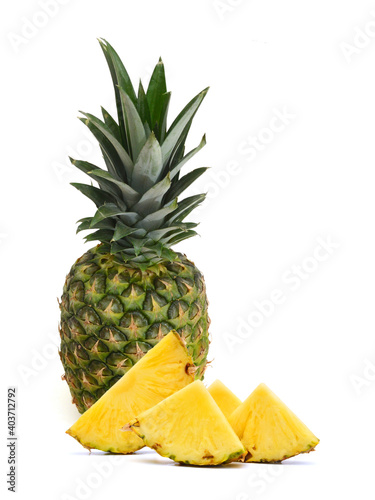 ripe pineapple isolated on white background