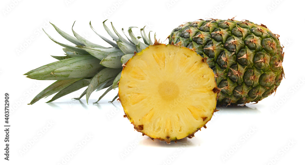 Fresh whole pineapple. Isolated on a white background. Fresh whole pineapple. Isolated on a white background.