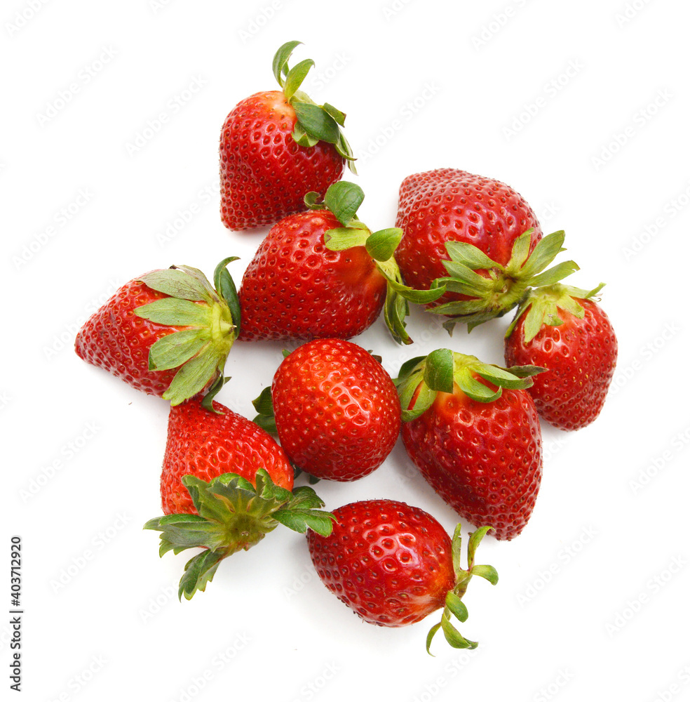 Organic garden strawberry on white background Organic garden strawberry on white background