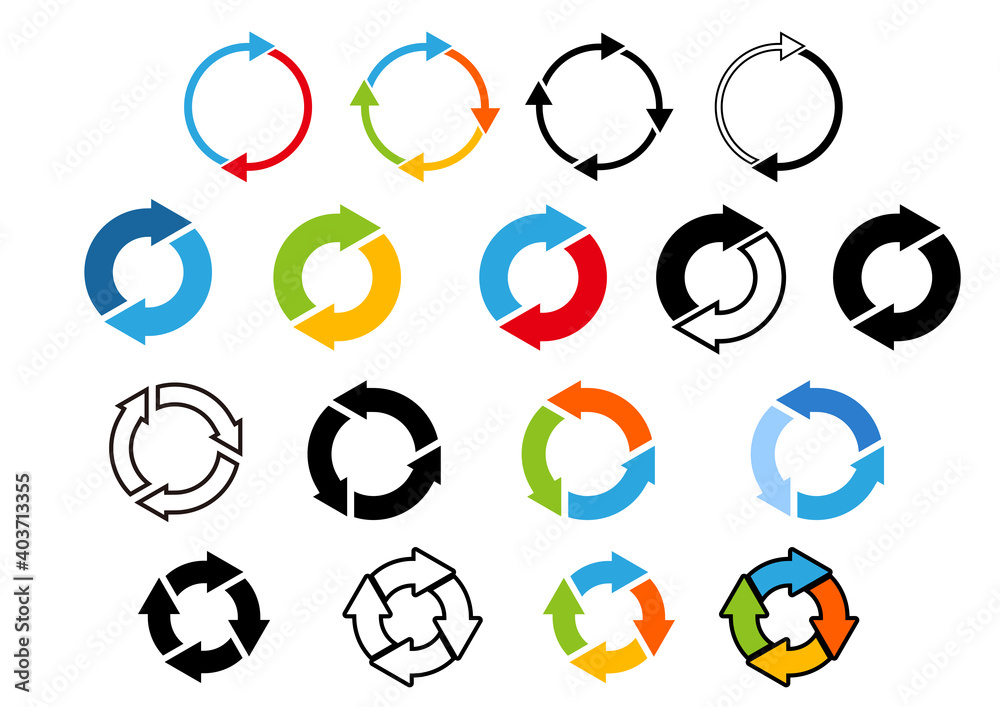 丸く繋がった矢印 アイコンイラストセット Stock Vector Adobe Stock 丸く繋がった矢印 アイコンイラストセット Stock Vector Adobe Stock
