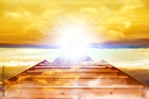 Photography Ladder to Heaven Paradise, journey of Soul, religion background