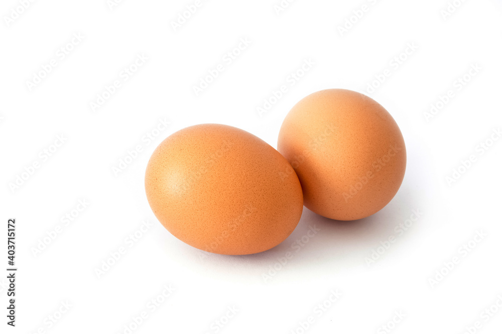brown chicken egg isolated on white. brown chicken egg isolated on white.