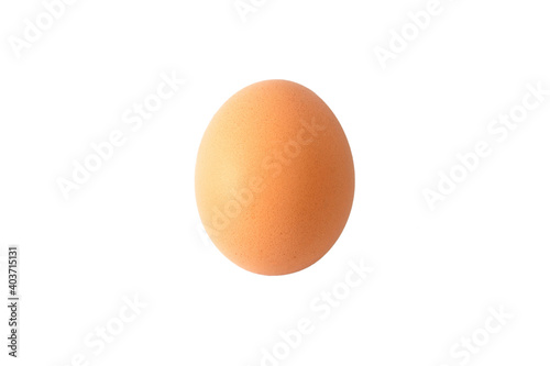 brown chicken egg isolated on white.