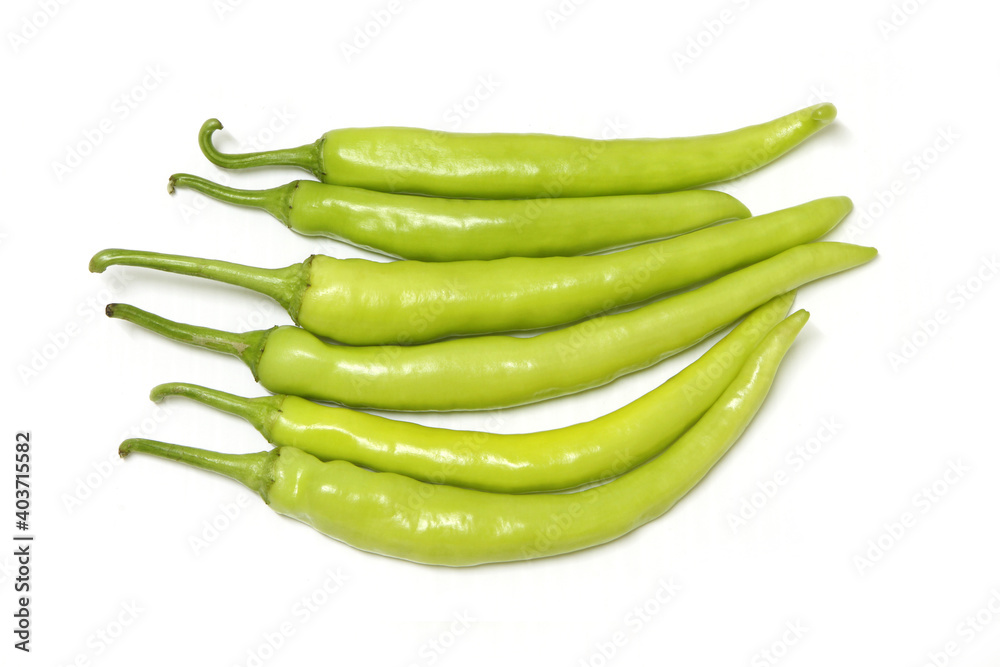 Green chilli pepper isolated on a white background Green chilli pepper isolated on a white background