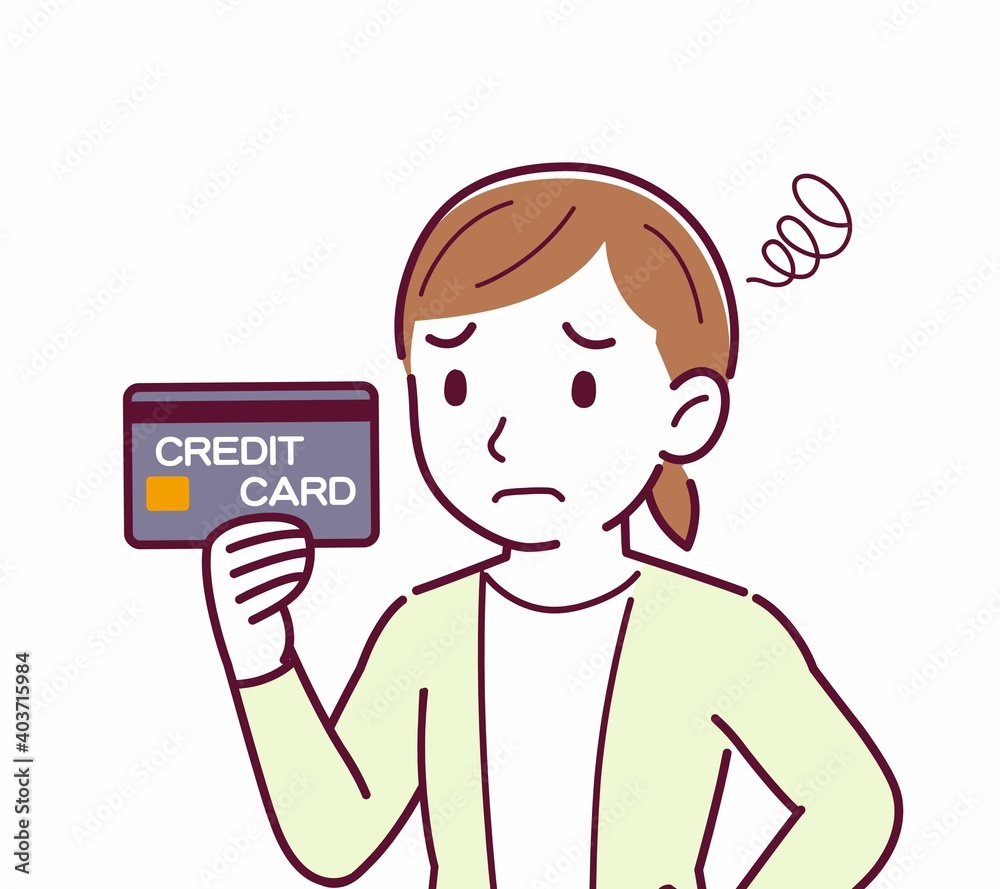 Young woman in a cardigan_credit card Young woman in a cardigan_credit card