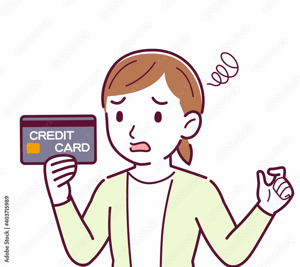 Young woman in a cardigan_credit card Young woman in a cardigan_credit card