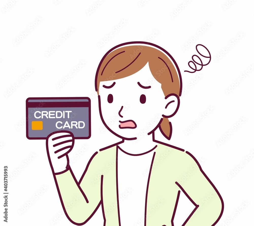 Young woman in a cardigan_credit card Young woman in a cardigan_credit card