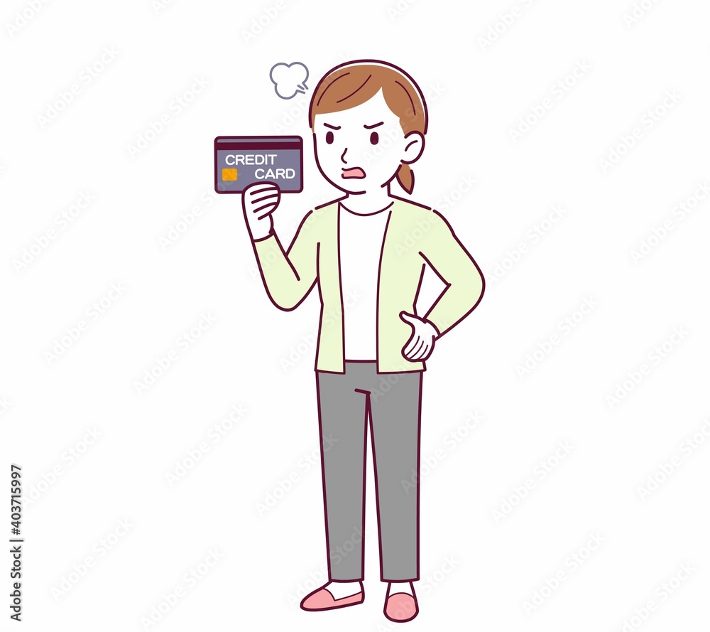 Young woman in a cardigan_credit card