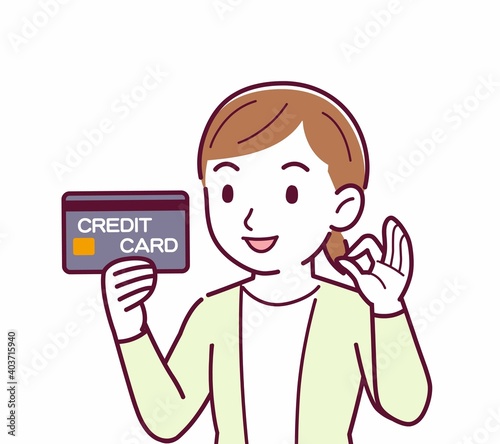 Young woman in a cardigan_credit card