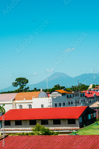 panoramic of colonial city, in Leon Nicaragua