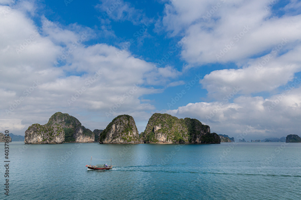 Naklejka premium Overview of Halong Bay in Vietnam