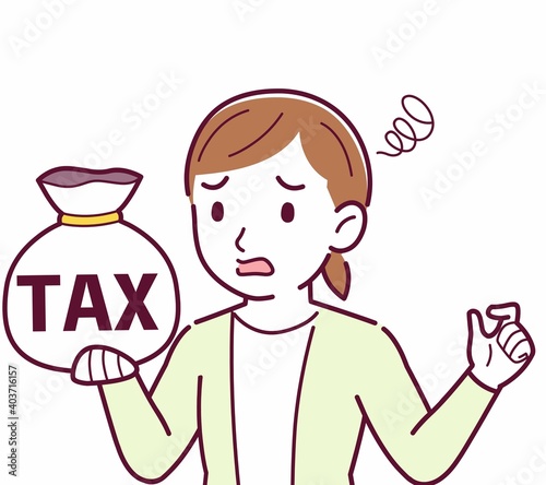 Young woman in a cardigan_tax