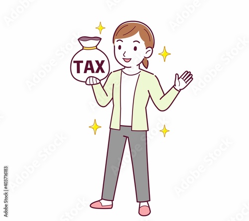Young woman in a cardigan_tax