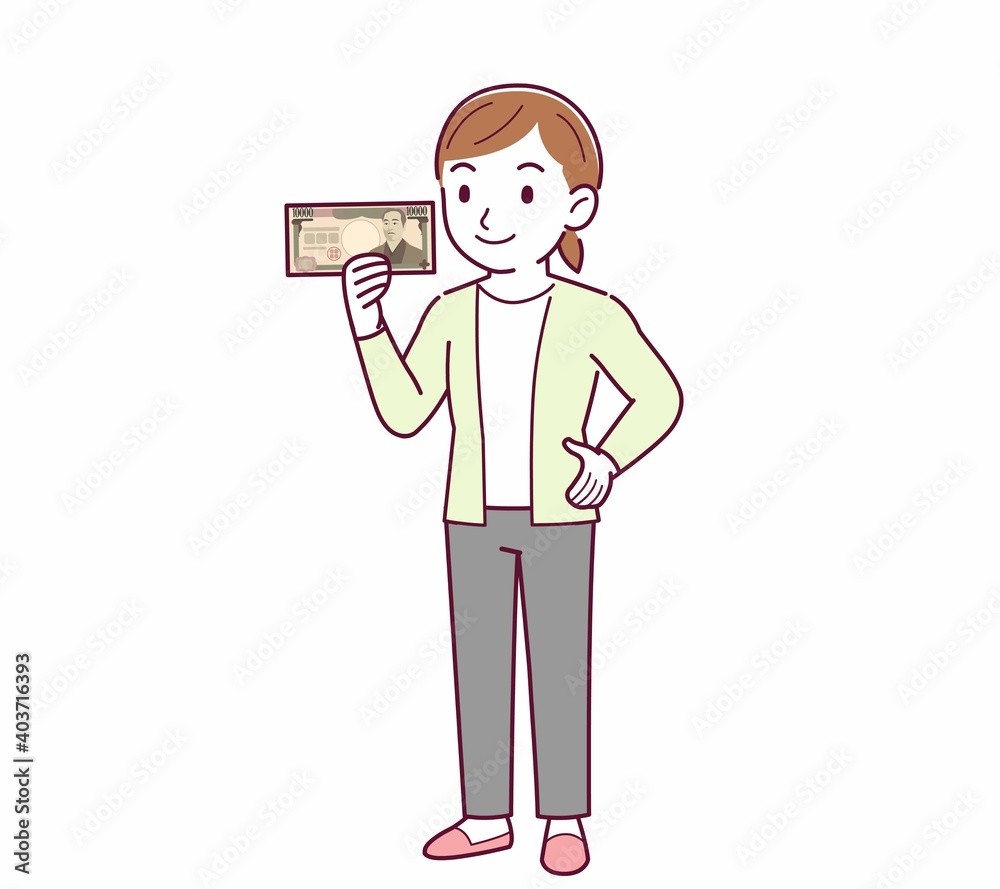 Young woman in a cardigan_Ten thousand yen Young woman in a cardigan_Ten thousand yen