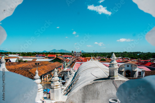 panoramic of colonial city, in Leon Nicaragua